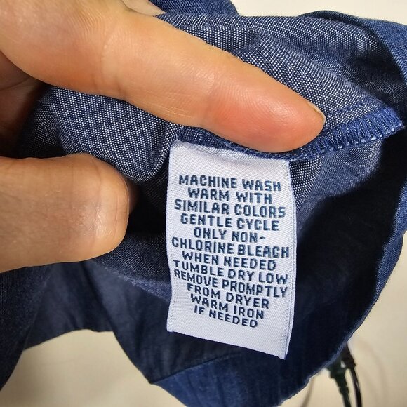 Go Softly Patio Dress XL Blue Owl Embroidered Short Sleeve Pockets Cottagecore - Picture 6 of 9